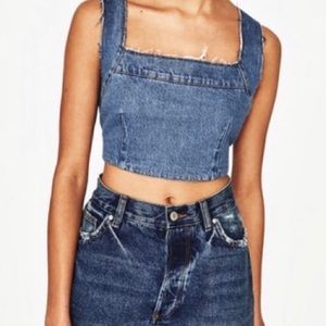 Denim cropped top